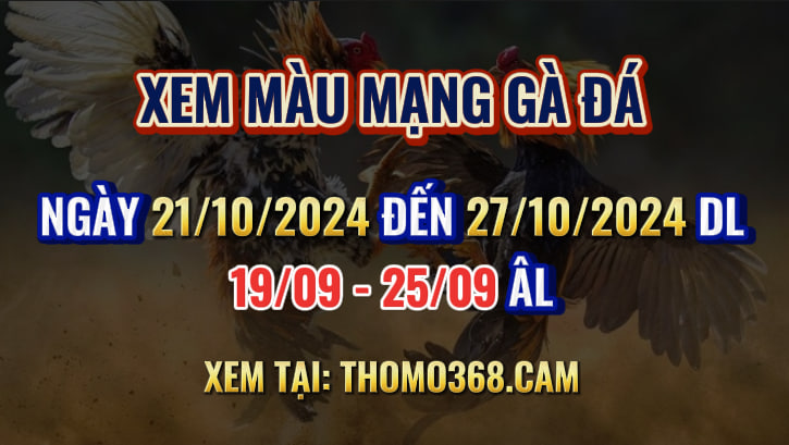 Màu Mạng Gà Đá Ngày 21/10/2024 Đến 27/10/2024